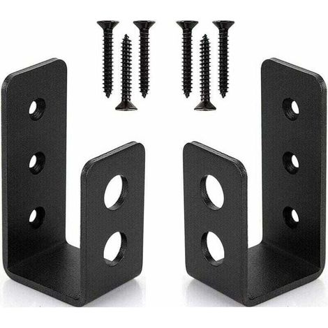 Confezione da 2 staffe per porte in acciaio per impieghi gravosi, XU, per 2 x 4 porte - Barra di sicurezza a forma di U - KZQ (1/4)