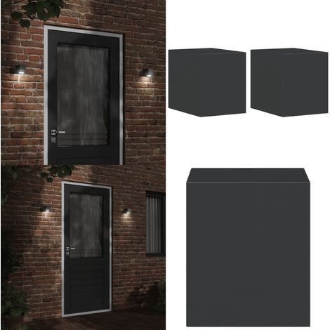 Außenwandleuchten 2 Stk. Schwarz Aluminiumdruckguss - Außenwandleuchte - LED Wandleuchte - Gartenleuchte - Gartenbeleuchtung - Edelstahl Leuchte - Home & Living (1/5)