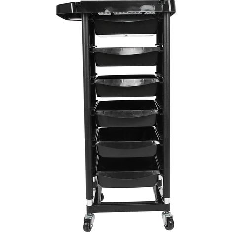 Chariot de Coiffure 5 Étagères, Support de Salon avec Roulettes, Rangement pour Coiffeur, Chariot Roulant de Barbier, Étagère de Stockage (1/5)