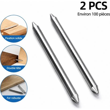 Clou Double Pointe 30 mm Fer - Clou a Tete Double pour Bois Cadre Menuiserie - 100 Pieces Lot de 2 Sachets (1/5)