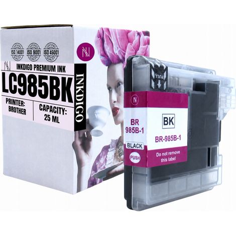 Inchiostro Inkdigo LC985BK compatibile con Brother DCP-J125 MFC-J220 DCP-J315W, certificato TÜV. (1/5)