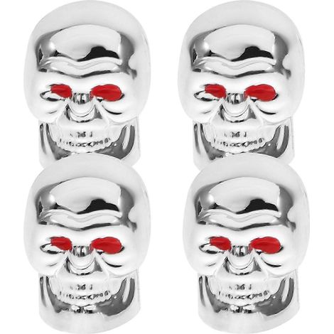 Caches de valve de pneu stylés crâne, 4 pièces - protection anti-poussière (1/4)