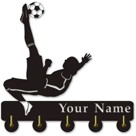 Personalisiere deinen Namen für coole Fußballmotive. Kleiderbügel aus Holz. Einzigartiges Geschenk. Kleidung. Hut. Schlüsselhaken/Garderobenhaken/Wandhaken. Dekoration/Handtuchhaken, Schwarz. Haken fü (1/4)
