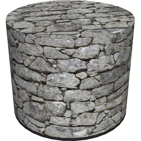 Dekorativer Pouf, Bertoni, Cordoba-Muster – runder Pouf für Wohnzimmer und Flur, 40 cm Durchmesser, elegant, mit Reißverschluss, waschbar (1/5)