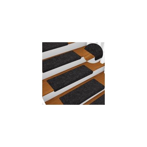 Treppenklebestreifen, 10er-Packung, 65 x 21 x 4 cm, schwarz, rechteckiger Rand - Crezuo (1/4)