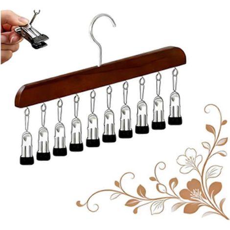 Étagère de rangement suspendue pour armoire gain de place 10 à 12 pinces couleur rétro (1/5)