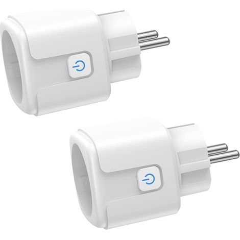 Intelligente WLAN-Steckdose, 2er-Packung, 16 A 3680 W, mit Energiezähler, Timer und Überspannungsschutz, kompatibel mit Alexa und Google Home.