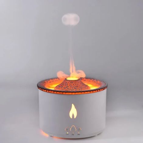 Diffuseur d'Huiles Essentielles en Forme de Volcan, Mode Méduse et Brumisation de Flamme, Humidificateur 360 ml avec (1/5)