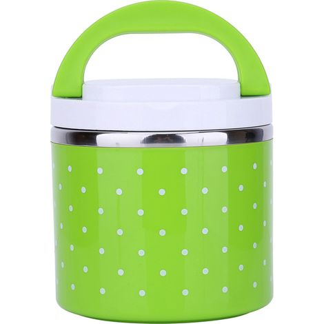 Boîte repas thermique isotherme en acier inoxydable, 1 compartiment, récipient alimentaire chaud pour transport et conservation. (1/5)