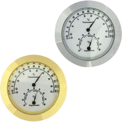 Ensemble de 2 hygromètres-thermomètres numériques ronds pour la mesure de la température et de la température. (1/4)