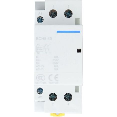 Trywise Contacteur AC domestique sur Rail DIN, 2P 40A, faible consommation d'énergie, 1NO1NC, 50/60HZ, 220V/230V (1/4)