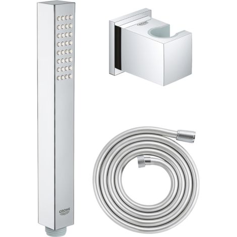 GROHE Vitalio Joy Cube Stick Teleducha 1 chorro cromado con flexo 200 y soporte cuadrado (1/4)