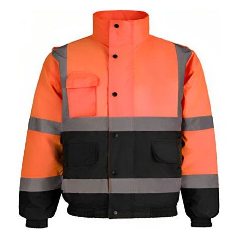 Veste réfléchissante haute visibilité - 2 tonnes orange fluo/bleu marine - Taille : L