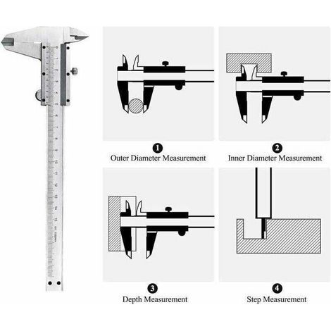 Professionnel Pied à Coulisse Acier Inoxydable Caliper de 150mm Précision Digital en Acier inoxydable Outil Micromètre Vernier