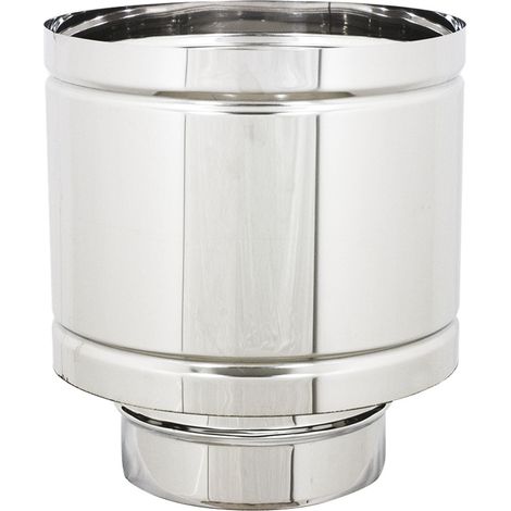 Olla chimenea de acero inoxidable en forma de barril a prueba de viento de 8 a 25 cm - Diámetro 10 cm