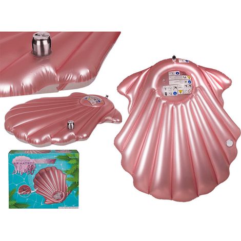 Lupex Shop - Materassino gonfiabile per mare, piscina, spiaggia, inflatable air mattress, "Conchiglia" dimensioni: 154x137 cm, peso max 80kg (1/4)
