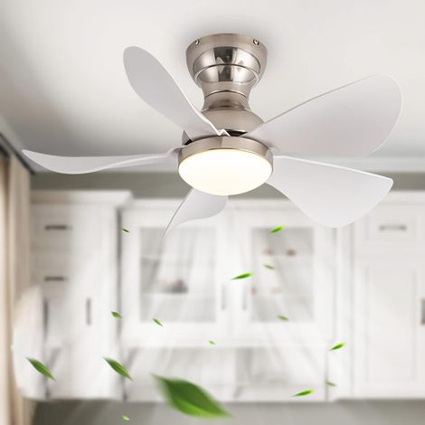 Ventilateur de plafond avec lumière, 3 températures de couleur, minuterie, 6 vitesses de vent, plafonnier avec télécommande (74 cm) (1/5)