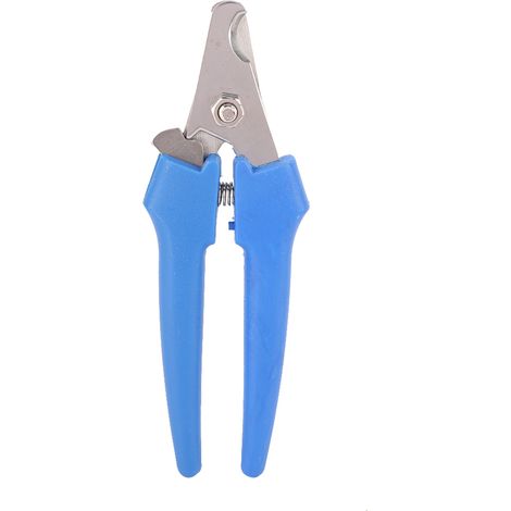 Cortador de trenzas robusto, de metal azul, de 16,5 cm, con resorte integrado. (1/5)