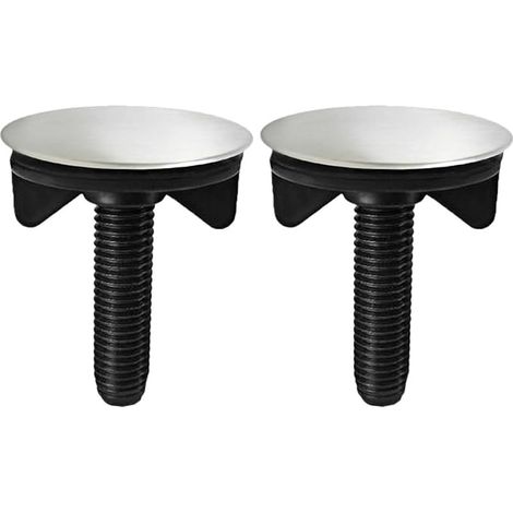 Toyvian Bouchon D'évier Inox 2 Pièces Cache-trou Cuisine et Salle de Bain Protection Évier Anti-fuite et Contre les Restes Alimentaires Accessoire Solide Noir en Acier Inoxydable (1/5)
