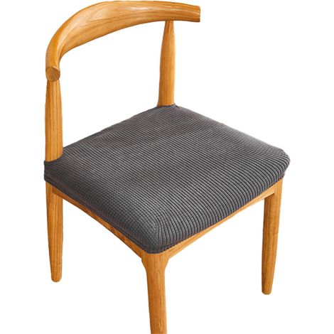 Funda elástica de jacquard para asiento de silla - Gris metalizado