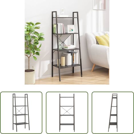 vidaXL Étagère de rangement - Étagère sur pied 4 niveaux Noir 56x35x140 cm (1/5)
