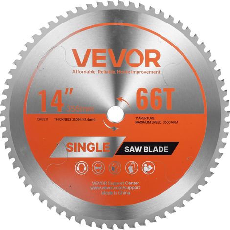Lame de scie circulaire, Ø 355 mm, lame de coupe pour scie circulaire, 66 dents alliage, arbre 25,4 mm, finition soignée, avec évents de chauffage antibruit, pour couper aluminium, acier, métal (1/5)