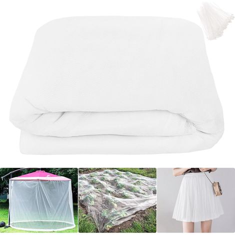 Tessuto zanzariere per esterni - Rete antizanzare contro insetti e uccelli per balconi, pergolati, ombrelloni, giardini, gazebo, piscine e finestre (3 m x 6 m, bianco) (1/5)