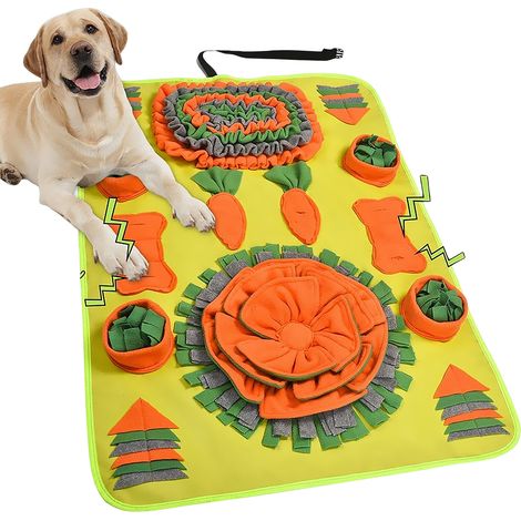 Jeu d'alimentation lente, Puzzle interactif, tapis de nourriture pour chien, manger du reniflant Orange (1/5)