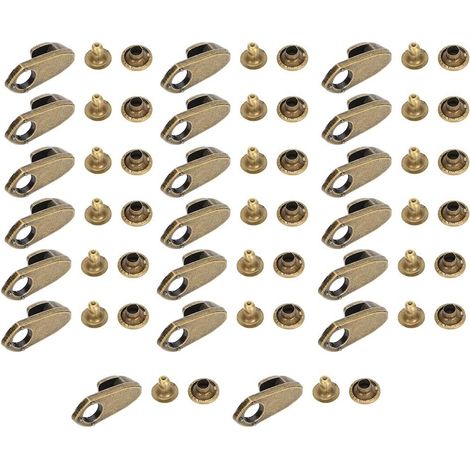 AHLSEN Lot de 20 Crochets de lacet de botte Chaussures de sécurité en dentelle avec rivets pour réparation/camp/randonnée/accessoires d'escalade (1/5)