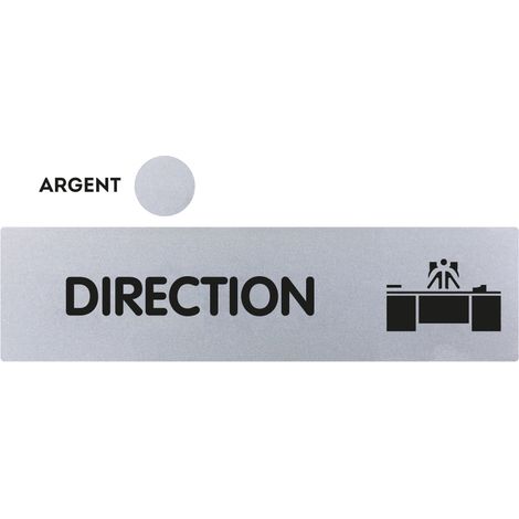 Plaque de porte Direction - Classique argent 170x45mm - 4320373