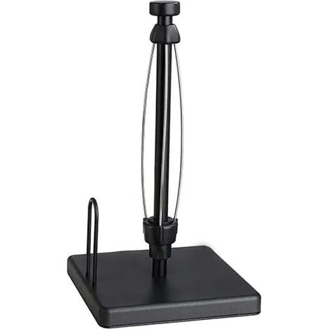 Distributeur de papier essuie-tout moderne Kitchen Essentials, support vertical en métal noir, hauteur 28,6 cm, base lestée, distributeur de rouleau à poser sur le comptoir pour la cuisine et la salle (1/3)