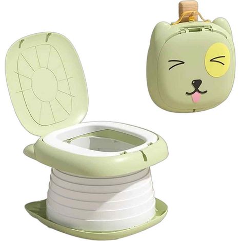 Asiento Para Inodoro Infantil - Plegable - Para Niños De 3 A 8 Años - Verde - 1 Unidad (1/5)