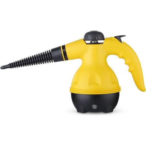 Nettoyeur vapeur portable multi-usages avec 10 accessoires pour tapis, rideaux, canapés, cuisines et salles de bains. (1/4)