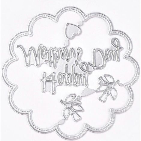 Pochoirs de découpe en métal pour scrapbooking/album photo DIY, gaufrage décoratif, carte en papier DIY, fleur avec inscription « Bonne fête des mères », finition mate. (1/2)