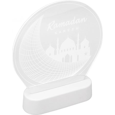 Ramadan Mubarak LED-Lampe, 3D-Acryl, dekorative RGB-Farben, farbenfrohes Eid Mubarak Nachtlicht mit Fernbedienung für muslimische Familien (1/5)