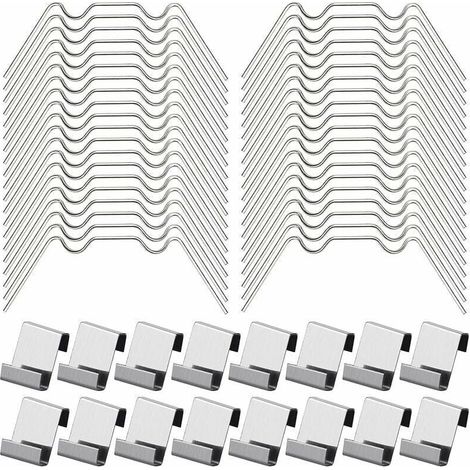 RHG 100Pcs Clips de Vitrage pour Serre Inclure 50Type W Serre Pinces en Acier Inoxydable et 50 Clips de Type Z pour Vitre de Serre