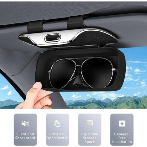 1 Étui à lunettes, Support pare-soleil voiture, Rangement solaire, Accessoire intérieur véhicule (1/5)