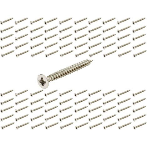 100x vis cruciforme M4 x 45mm filet complet acier pozidrive bois meuble universelle (1/2)