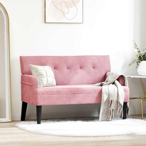 Chesterfield Bank Rosa 112 x 65,5 x 75 cm Samt