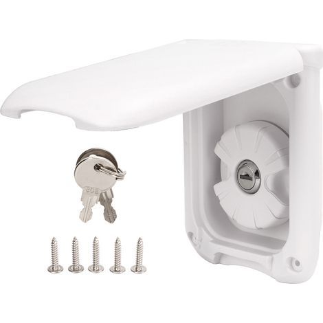 Trappe de Remplissage D'eau Douce par gravité pour Camping-car, Entrée avec Clés Carrées Blanches pour Camping-cars, Remorques, Caravanes, Yachts. (1/5)