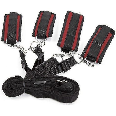 Ensemble de menottes en cuir souple avec sangles réglables pour les mains, les poignets et les chevilles, ceinture d'exercices de fitness, 2182 (1/5)