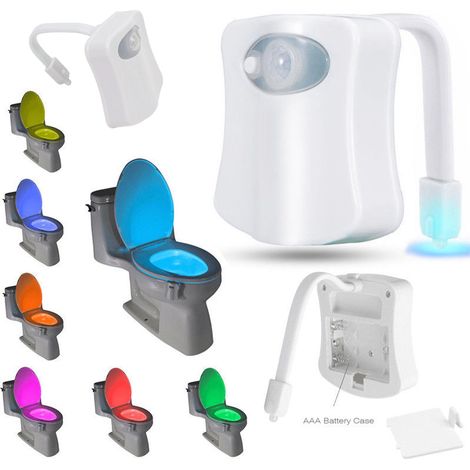 LUCE BAGNO LED PER WATER GABINETTO WC RGB UNIVERSALE CON SENSORE CREPUSCOLARE