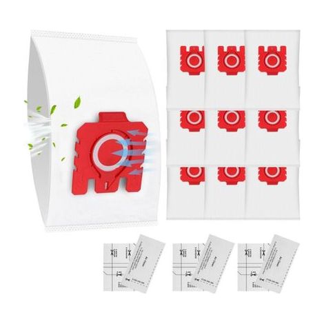 Lot de 10 Sacs D'aspirateur FJM Efficacité 3D Compatibles avec Miele Sacs à Poussière Complète C1, Compact C1, Compact C2, S6 S4 Série avec 3 Protections Moteur et 3 Filtres D'échappement (1/5)