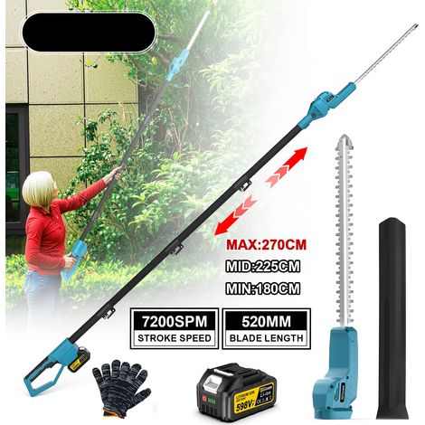 Taille-haie électrique pour branches hautes, sans fil, télescopique, compatible avec les batteries Makita 18 V (avec 1 batterie) (1/5)