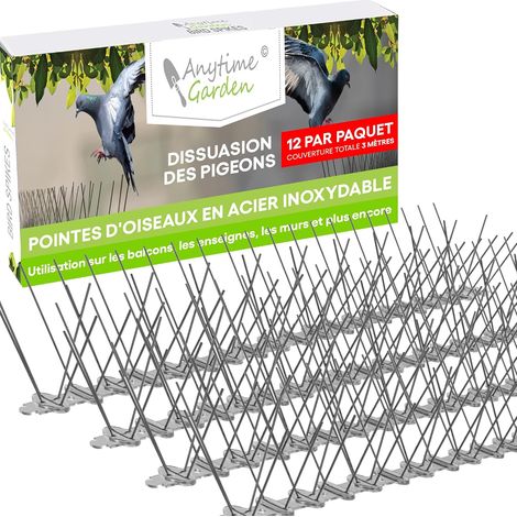 FLITI Edelstahl-Vogelabwehrspitzen – Langlebiger Taubenschutz – Wirkt stark abschreckend auf Vögel, Krähen und Spechte – Einfache Montage und Demontage, 3 m (10 Fuß) (1/5)