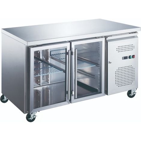 Table réfrigérée - 136 cm - 2 portes vitrées - Maxima