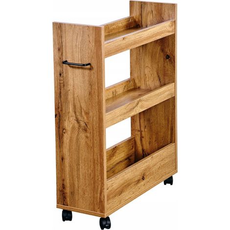 Kesper Carrello da Cucina Marrone 3 Livelli 78 cm