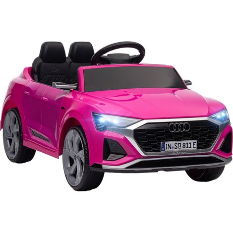 Audi Q8 e-tron Sportback Licensed 12V Ride on Car w/ Remote, 4 Spring Suspension Wheels, Headlights, Music, Horn - Pink (1/5)