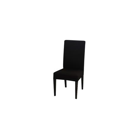 (Noir) Lot de 2 housses de chaise extensibles, housses de chaise de salle à manger universelles, housses de chaise amovibles et lavables, adaptées à la décoration de mariage, de restaurant, d'hôtel à