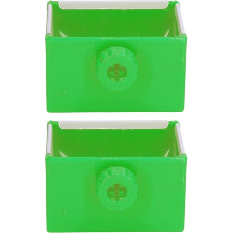 2-teiliger Futternapf für Haustiere, leicht zu reinigende, bissfeste Futterschale aus Kunststoff für grüne Stahlkäfige (1/5)
